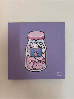 Pink & Lavender Cat Jar Wall Art Canvas